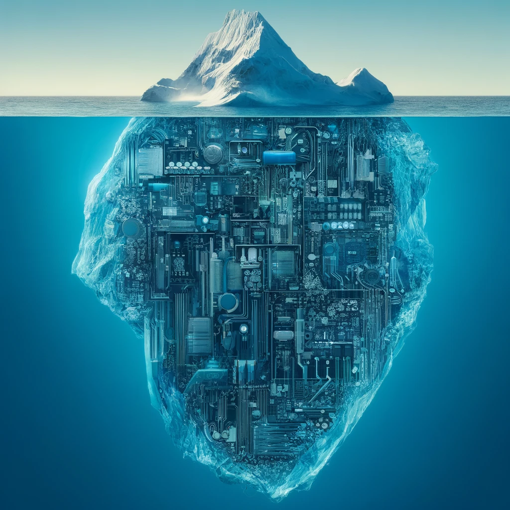 An iceberg representing the hidden complexity of Kubernetes